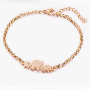 NEW - ZUOPIPI Mom Elephant Lucky Elephant Link Rose Gold Bracelet Mama & Baby